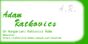 adam ratkovics business card